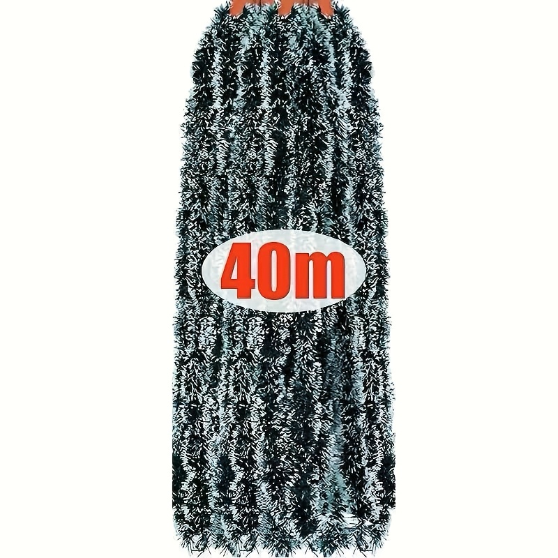 TEMU Couronne de Noël artificielle à paillettes avec ruban de corde en herbe verte, disponible en longueurs de 10 m, 20 m et 40 m, parfaite pour