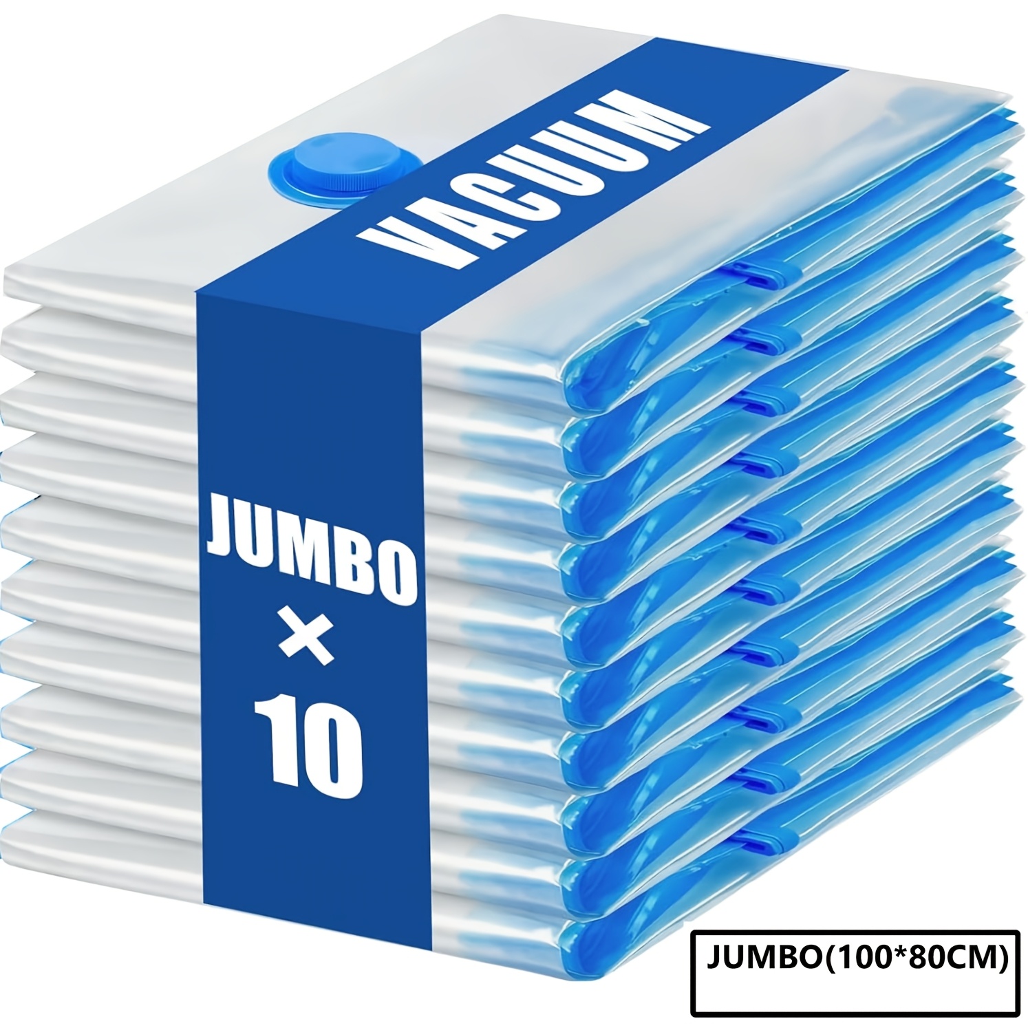 TEMU 10 Pack Jumbo Vacuum Storage Bags, 100x80cm Vacuum Seal Bags For Clothing Space Saver Compression Storage Bag Extra Large For Clothing Travel