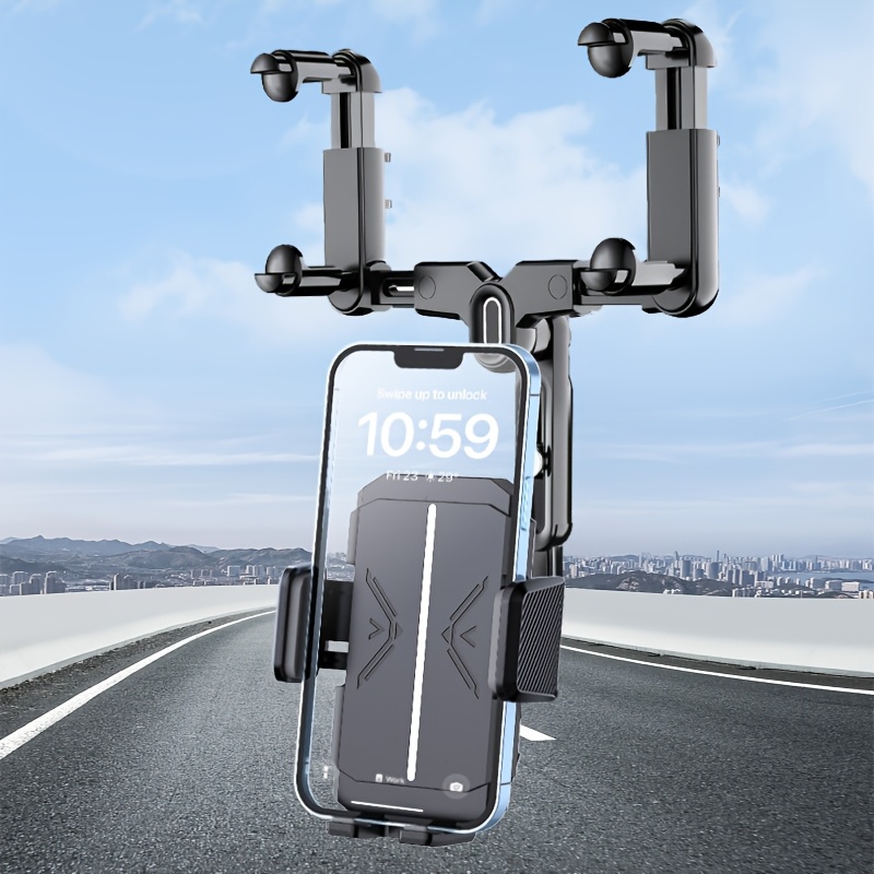 E-shop Auto Navigationshalterung, Verbessertes Einziehbares Design, Breit Inkompatibel. Ein-Knopf-Entriegelung für Einhandbedienung, 360-Grad-Drehung