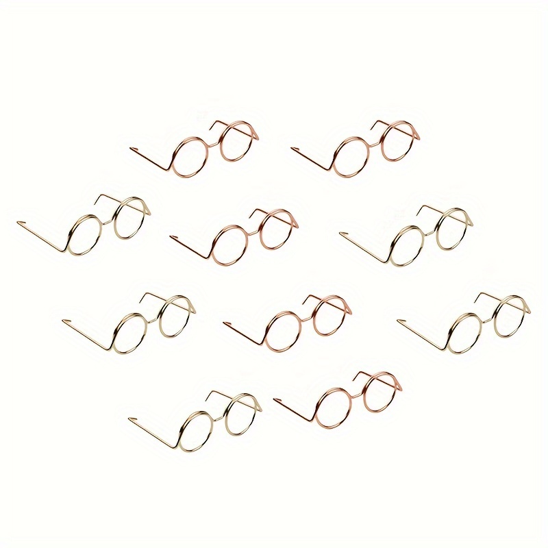 

10pcs Montures de Lunettes Miniatures pour Poupées - Design de Ligne Métallique Créatif, Fournitures d''Artisanat, Parfaites pour la Décoration de Chambre