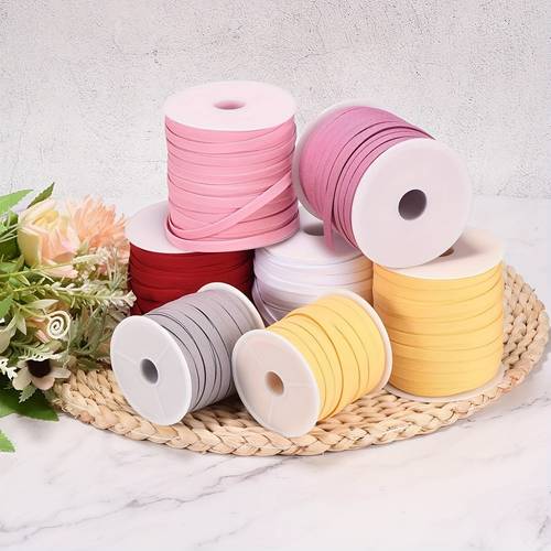 55 yards dual fold bias tape required pre cut roll for sewing quilting and craft projects white hemming ribbon for fabric binding sewing supplies sewing notions supplie