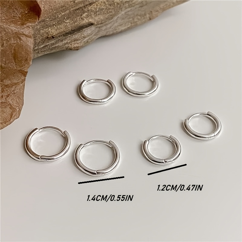 TEMU 3 Pairs 2 Sizes Plain Hoop Ear Clips Stackable All-match Ear Clips