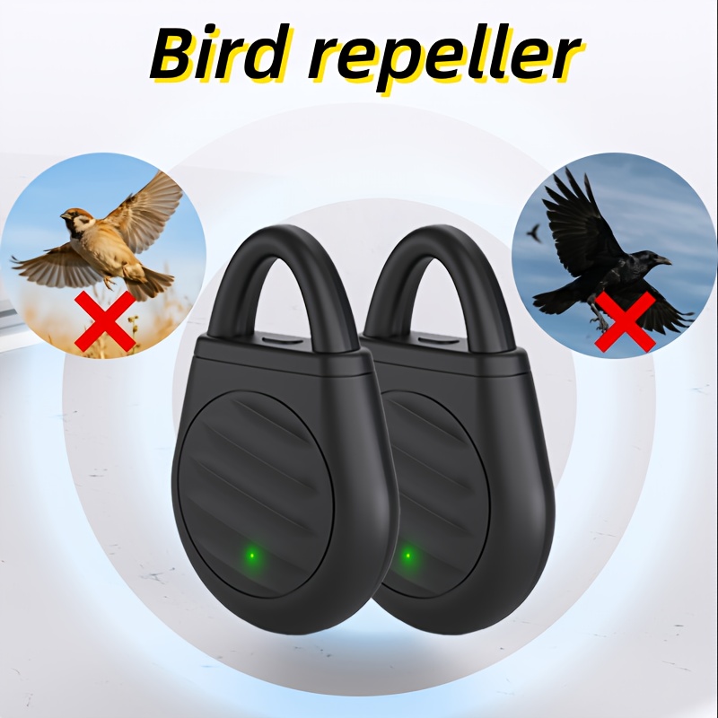 2pcs   technology bird pest repellent device   technology repeller suitable for home outdoor camping   frequency for pets humans     birds fleas   outdoor use
