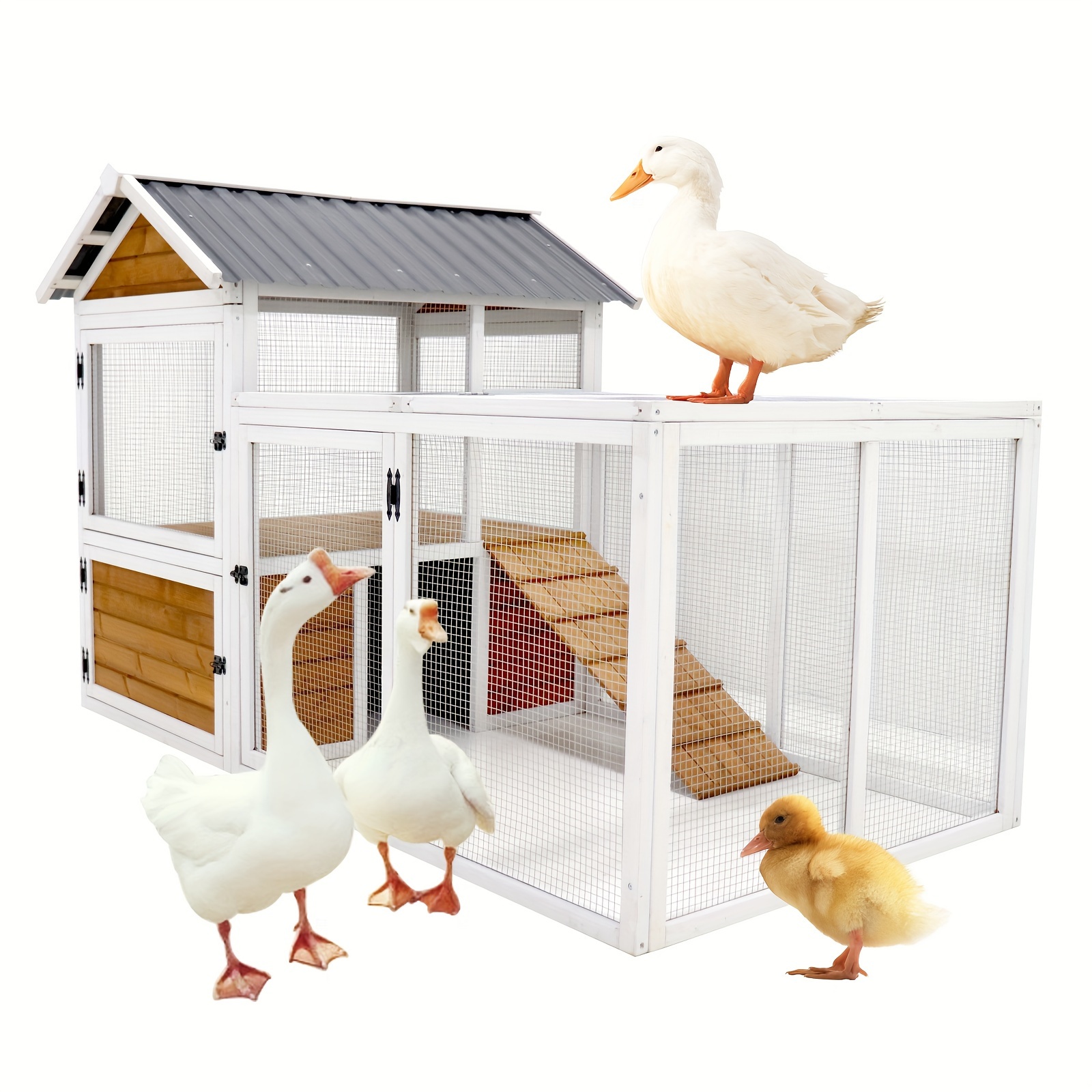 77 Inch Large Outdoor Chicken Cage wooden Chicken Coop waterproof Pet