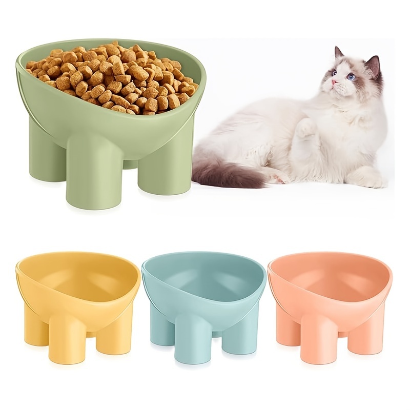 

3pcs Elevated Cat Bowl, Plastic Elevated Cat Bowl, Elevated Pet Food And Water Bowl, Cute Anti-vomit Food Dish, Pet Feeder, Suitable For Cats And Small Dogs (elephant ) Random Color