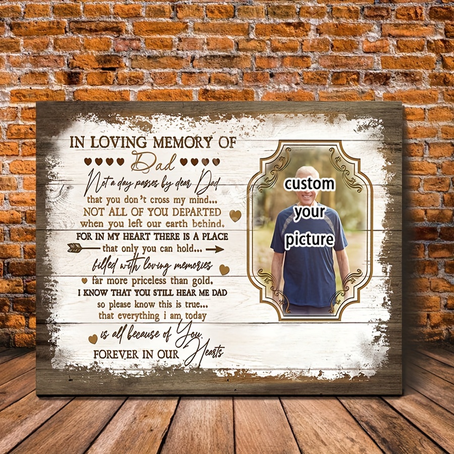

Personalized 'in Loving Memory' Canvas Wall Art - 11.8"x15.7" Wooden Framed, Ready To Hang - Perfect For Bedroom & Living Room Decor