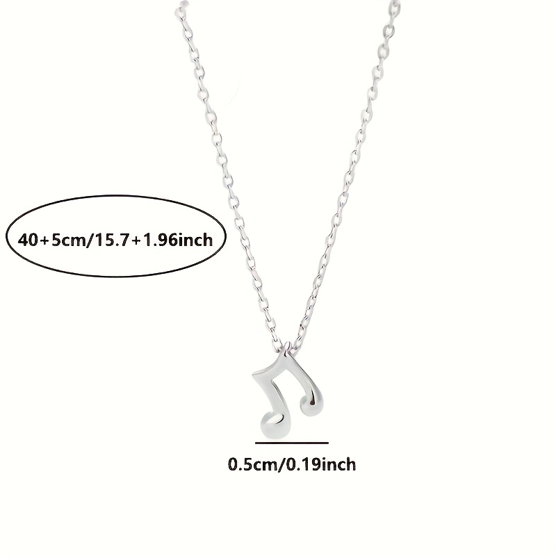 Women's S925 Silver Musical Note Pendant Necklace, Valentine's Gift