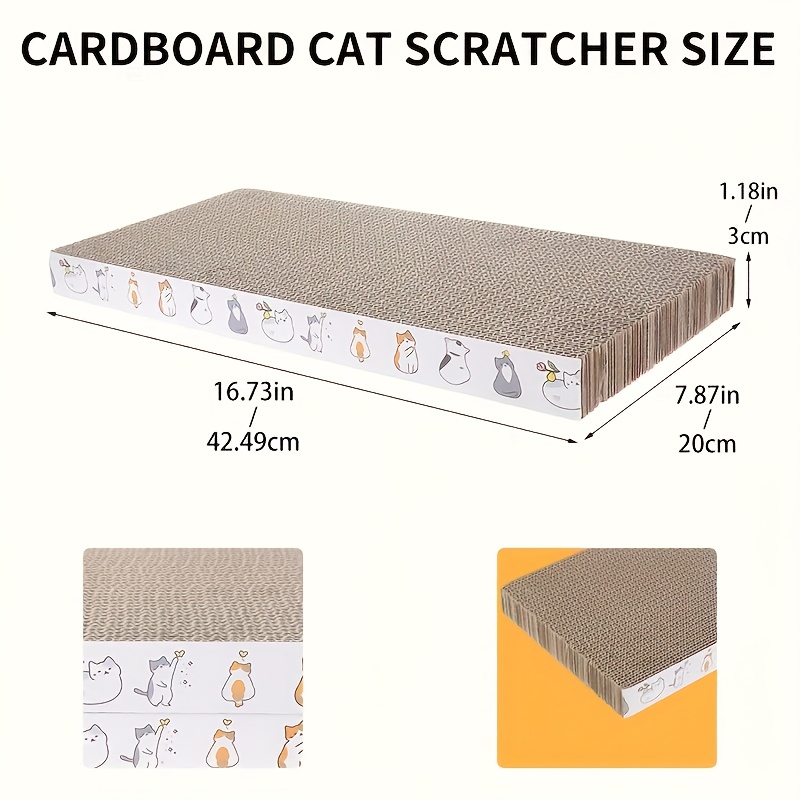 TEMU 1pc Double-sided Cat Scratching Board - Cardboard Scratching Board For Indoor Cats, Suitable For Play