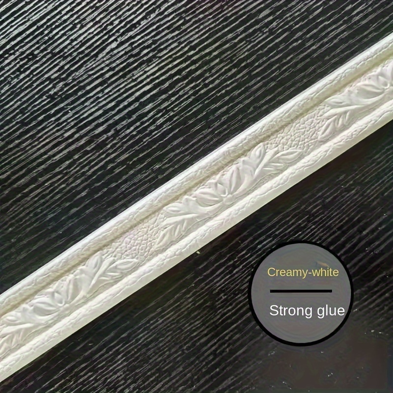 Image of 2 Rolls, 4cm X 230cm, Self-adhesive Baseboard Wall Stickers Background Wall Edge Strip Waterproof Line Waistline 3d Stereoscopic Door Frame Border Decorative Stickers