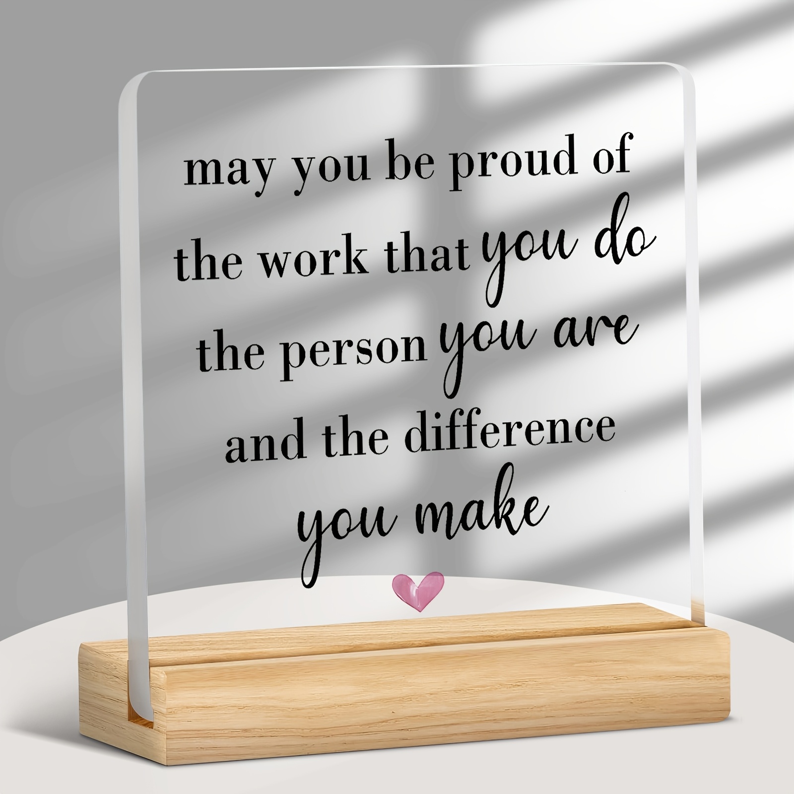 TEMU [2D Flat] 1pc Boho Acrylic Decoratieve Sign, 2D Flat, Tafel, Multifunctioneel, Gebruik Zonder Elektriciteit, Met Trots Zijn Op De Veranderingen