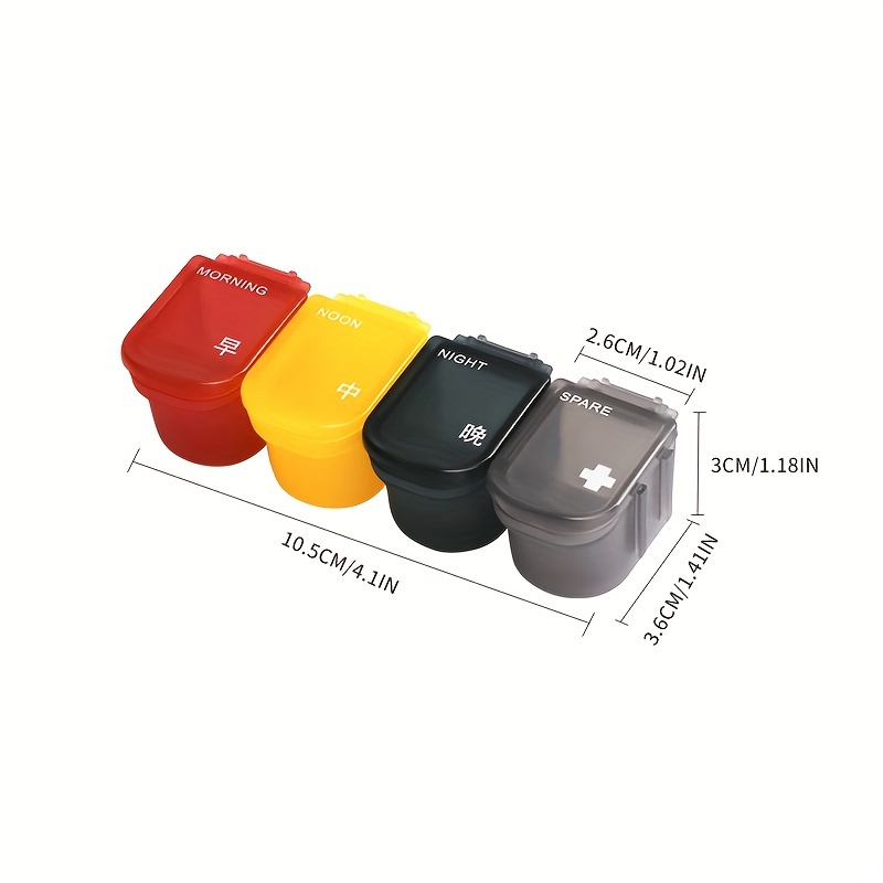 Detachable Four-Compartment Pill Box for Daily Medication