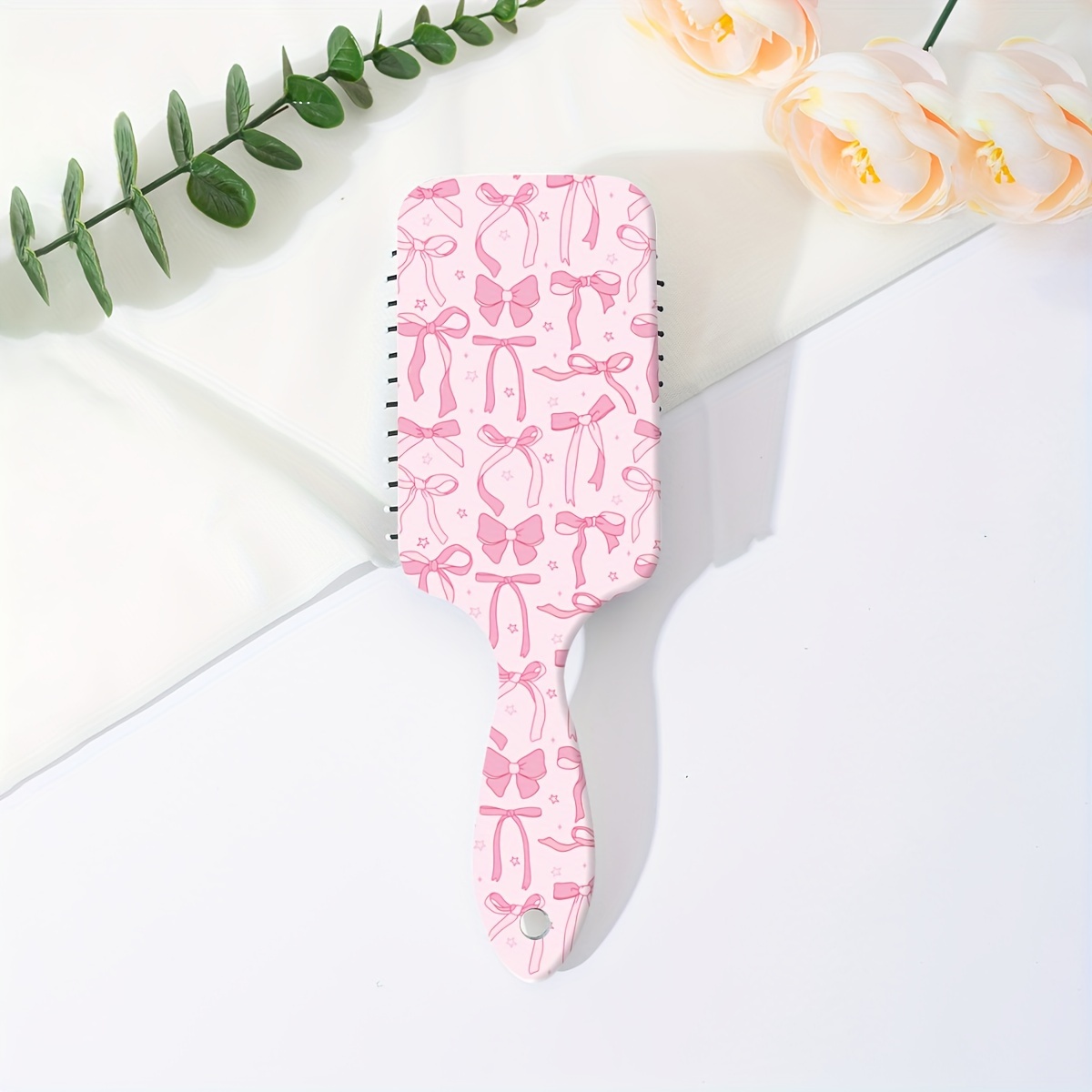 1pc/pink Cute Bow Pattern Airbag Comb Cute Cartoon Portable Massage Air Cushion Comb Comb