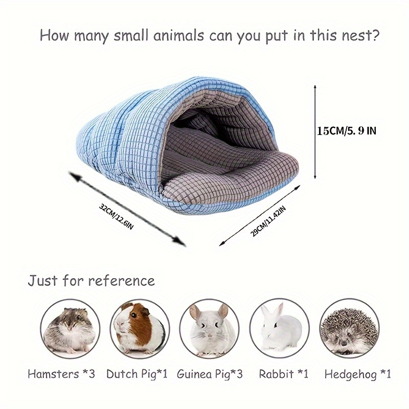 Small Animal Warm Guinea Pig Hideout, Soft Semi-Enclosed Sleeping Bag, Machine Washable, Suitable for Rabbits, Squirrels, Ferrets, Hedgehogs, Guinea Pigs, and Kittens