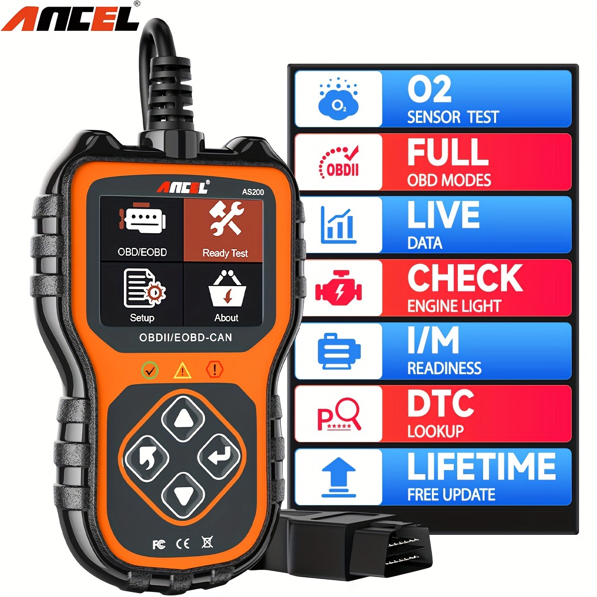 

Ancel As200 Auto Scanner - Advanced Code Reader With Real-time Data Stream, Comprehensive Vehicle Diagnostics Tool For Easy Engine Health Checks, User-friendly Obd2 Diagnostic Solutions For Most Cars