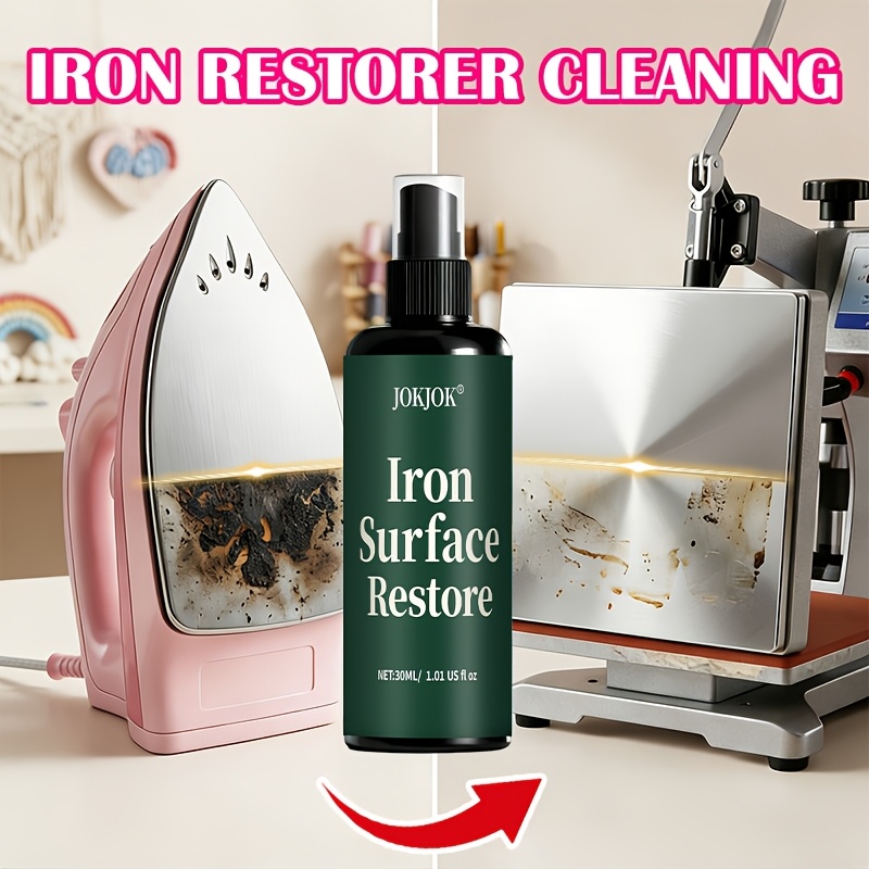 jokjok iron restorer cleaning spray quickly removes burn marks stains   residue from iron soleplate     gentle formula   iron glide enhances ironing   safe for   irons