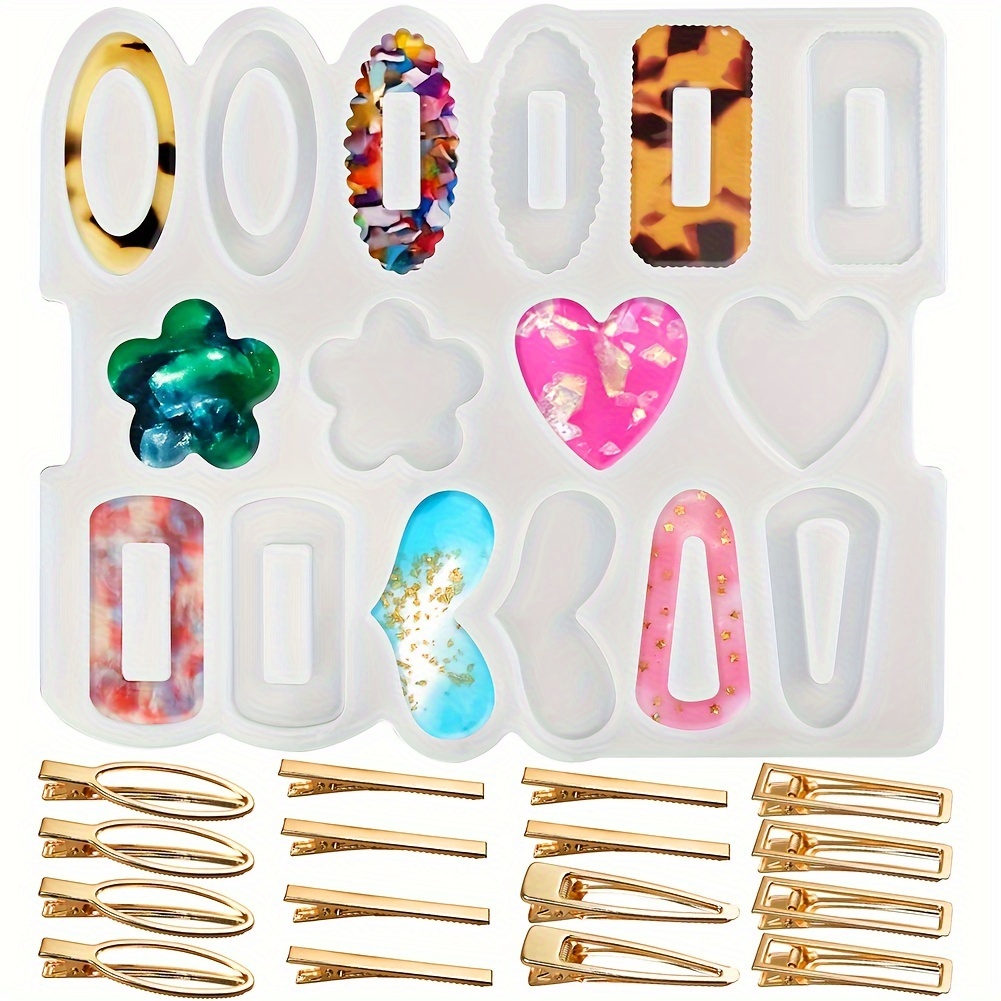 

Lotfancy Silicone Resin Epoxy Molds Diy Hair Pin Clip Jewelry Casting Mold Art Craft