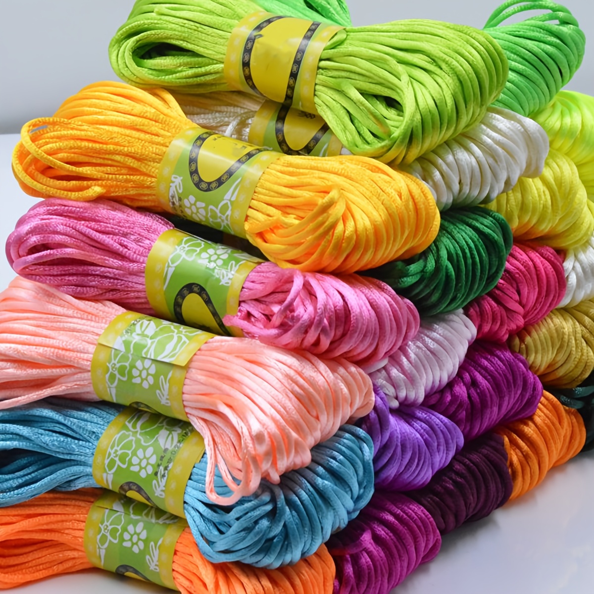 

15 Bundles Polyester Beading Cord - Non-elastic Handmade Diy Crafting Thread For Jewelry Making, Bracelets, Necklaces, And Decorative Accessories