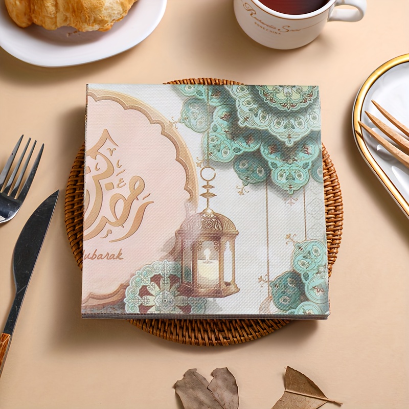 

2-ply Soft Absorbent Paper Napkin, 33cm Square, Ideal For Ramadan Party Table Decor And Eid Al-fitr Celebrations, Use