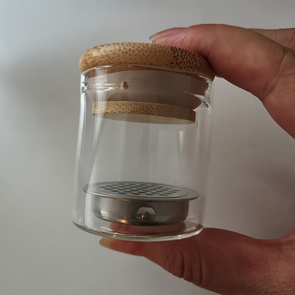 E-shop Nagelbürsten Waschbecher Nagelpulver Flüssigkeitsbürstenreiniger Glasbehälter mit Deckel Edelstahl-Mesh Nagelglitzer Filterbecher