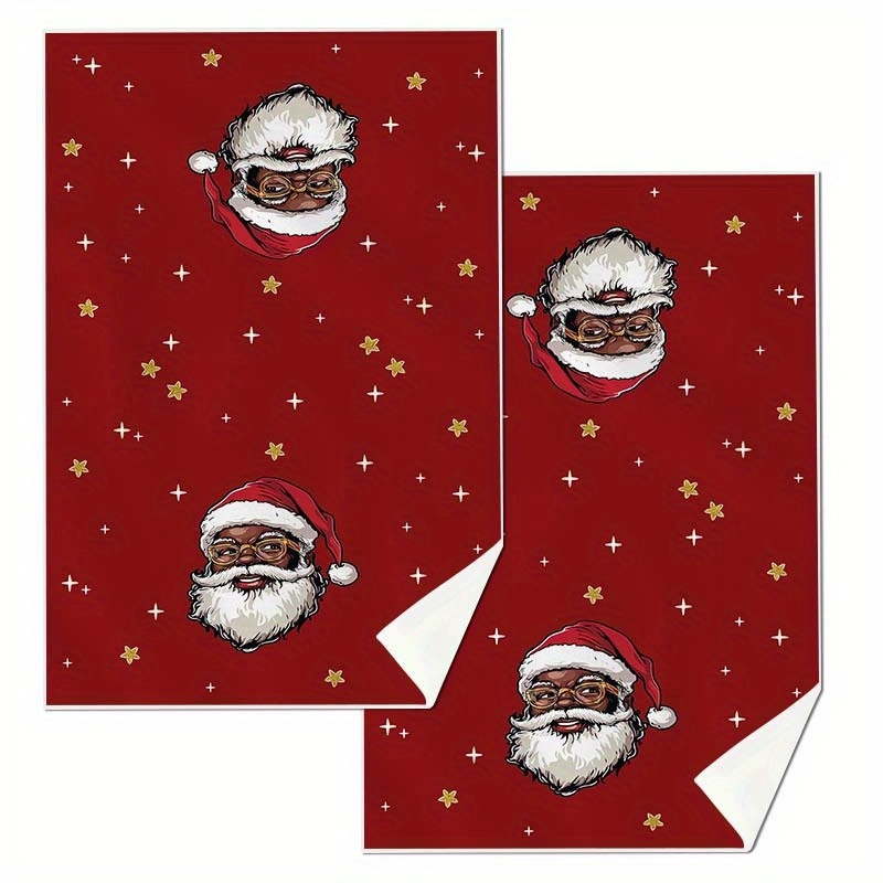 TEMU 2pcs Christmas Kitchen Towels Dish Towels,christmas Santa Claus Face Pattern Bathroom Towels Dish Towels Kitchen Towels Set Absorbent Kitchen
