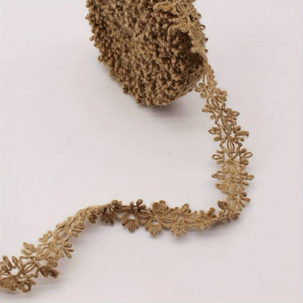 TEMU 4cm Wide/2-meter Long Hemp Rope Woven Lace, Used For Handmade Clothing, Hair Additions, Shoes, Hats, Boxes, Additions, And Handicraft Decoration