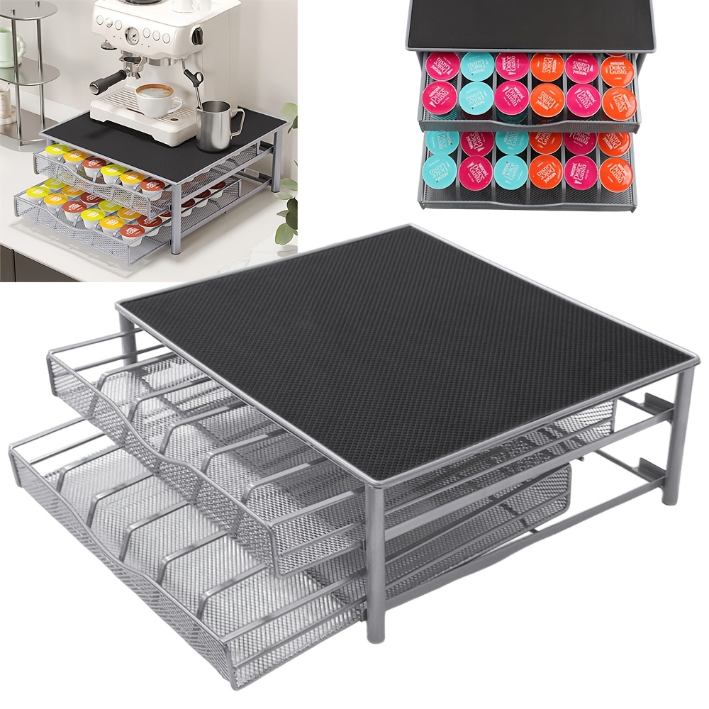 2 tier coffee machine stand 72 capsule pod holder storage drawer for nespresso