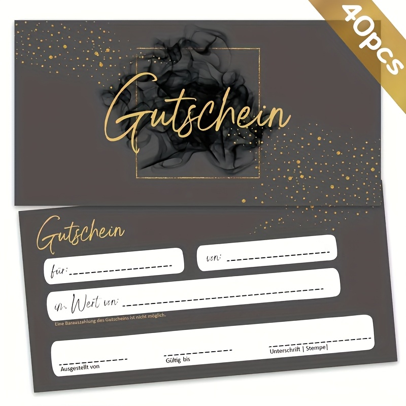 Image of 20pcs/40pcs Blank Gift Cards For You To Fill In - High-quality Voucher Cards Suitable For Companies, Businesses, And Restaurants, Exquisite Gift Invitations
