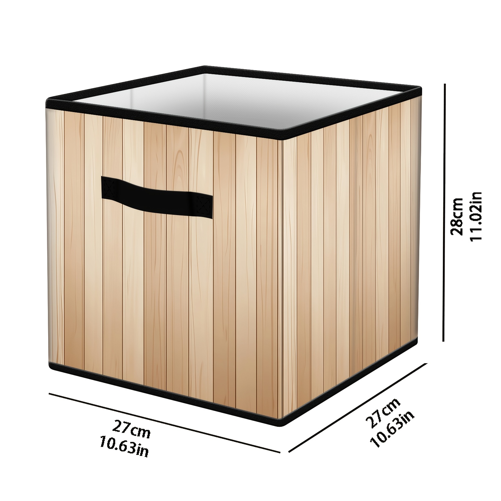 TEMU Panier de Rangement Pliable avec Design Moderne Ferme à Grain de Bois - Panier Pliable Rustique Adapté aux Vêtements, Linge, Livres -