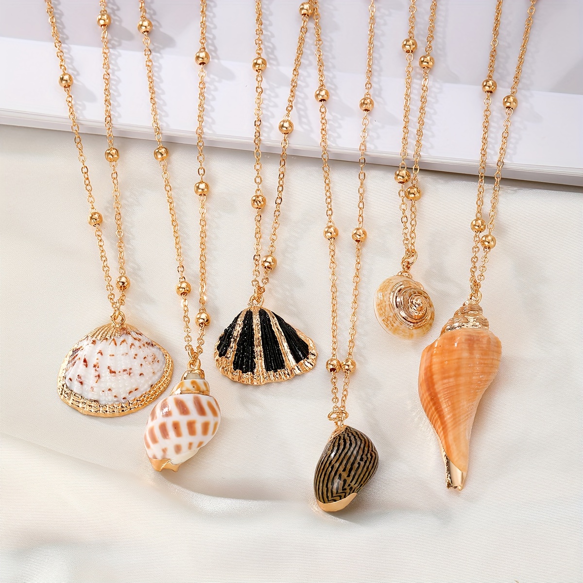TEMU Conjunto de Collares con Colgante de de 6 Piezas para Hombres y Mujeres - Ideal para Uso Casual, Vacaciones y Playa, Gran Idea de Regalo de