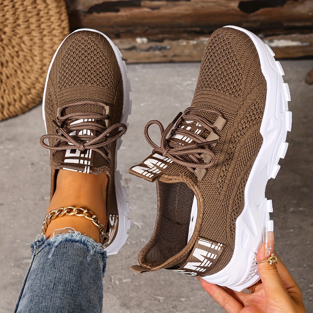 Women'S Shoes, Women'S Fashion Casual Shoes, New Women'S Shoes, Black White, Lightweight Soft-Soled Running Shoes, Comfortable And Breathable Sports Shoes, Outdoor, Vacation Travel, Casual Sports Women'S Shoes, Slip-On Lace-Up Women'S Shoes