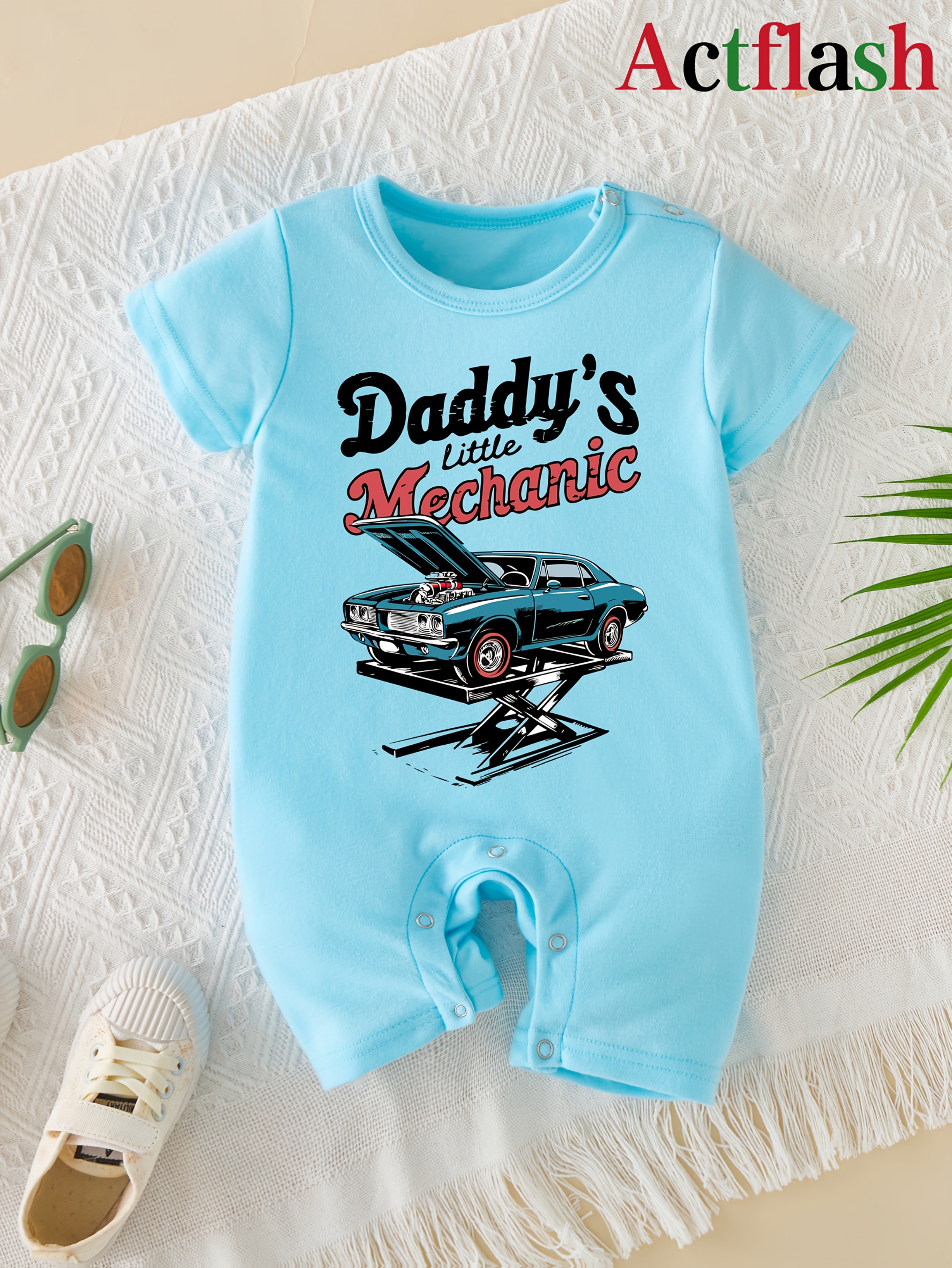 actflash baby s turquoise blue mechanic jumpsuit daddys Temu Canada