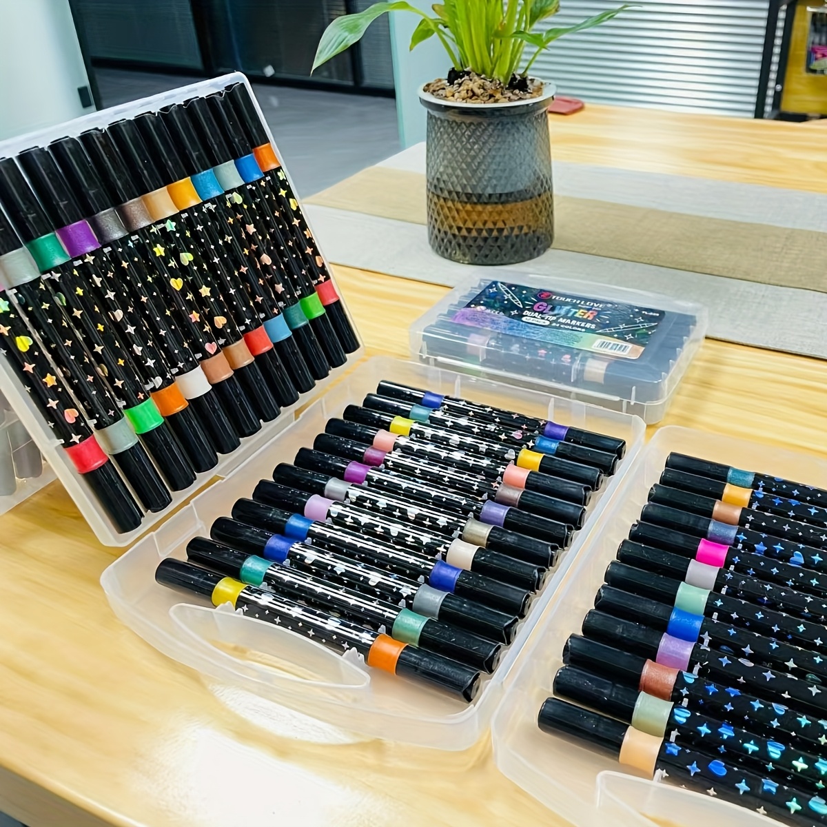 24 color glitter acrylic paint markers waterproof Temu Hungary