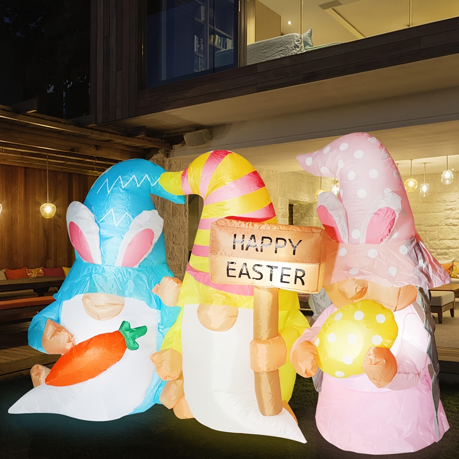 

Easter Inflatable Decorations With Led Lights - 6ft X 4ft, Indoor & Outdoor Holiday Garden Parties