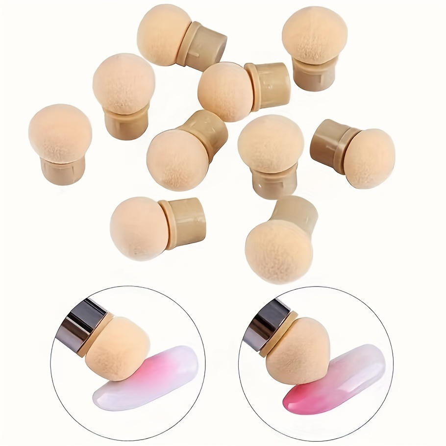 

10pcs Soft And Round Gradual Change Nail Polish Sponge Head For Easy Manicure And Diy Nail Art
