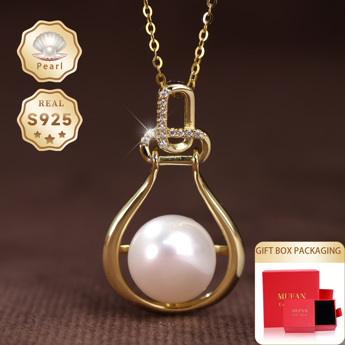 925 Silver Pendant with String of White Cultured Freshwater Pearls