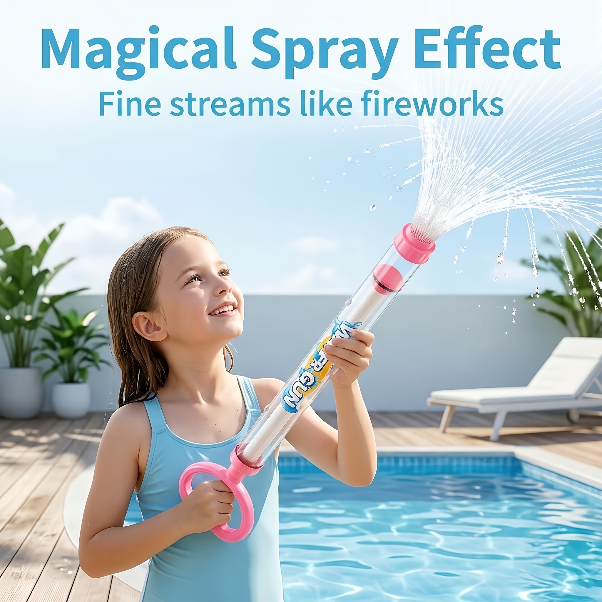 1 2 4pcs random color firework water gun toy large capacity pull out     spray rafting water gun water fight boys suitable for party   and outdoor entertainment props holiday gift