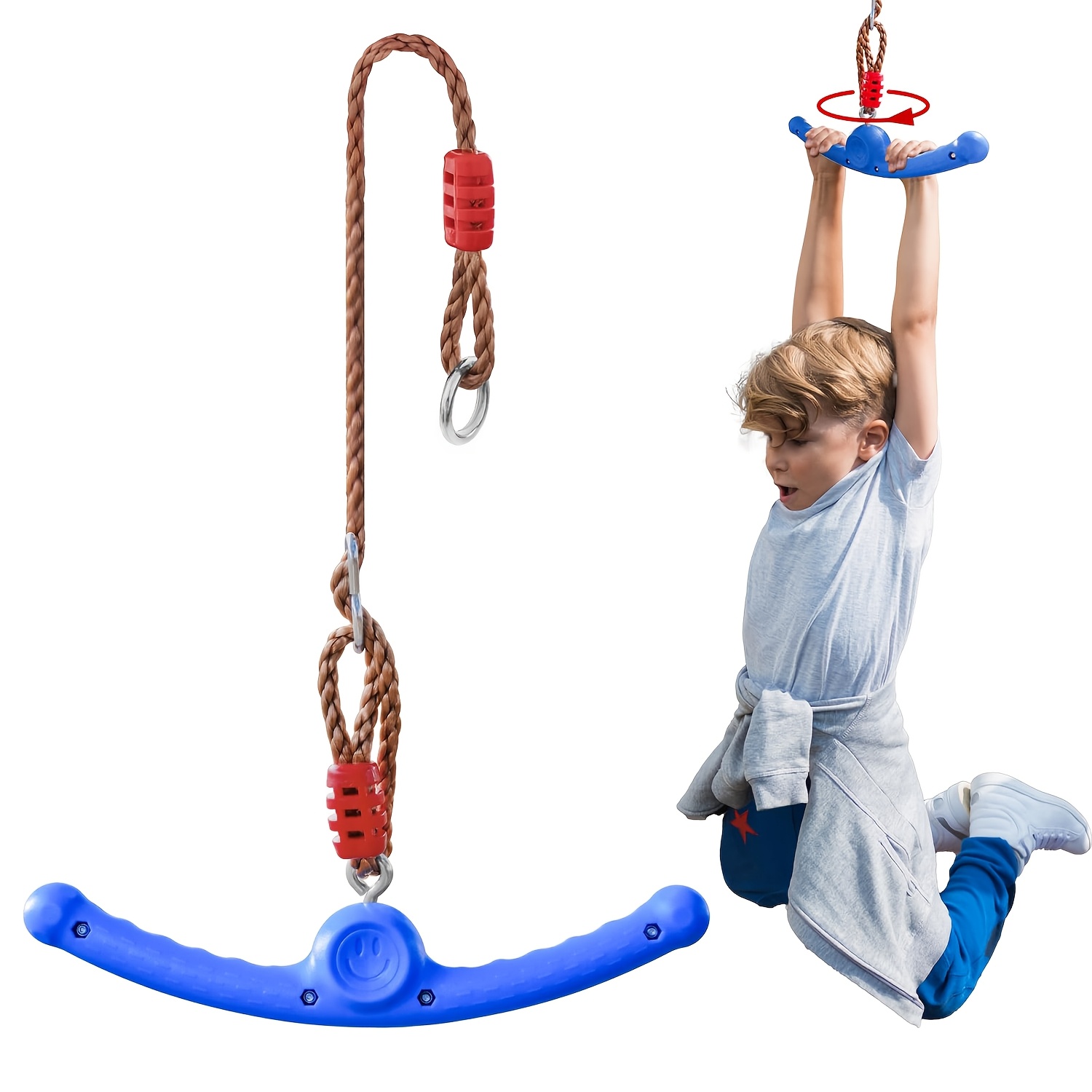 Image of 1pc 360-degree Rotating Swing, Children's Outdoor Courtyard Playground Swing Toy, Jib Training Swing, Suitable For Indoor And Outdoor Entertainment, The Best Holiday Gift For Children