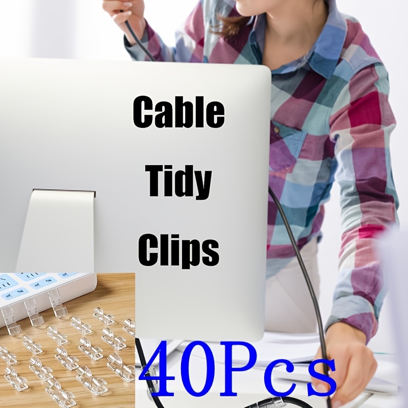 TEMU Adhesive Cable Clamps, Transparent Wire Brackets For Management, Plastic Cable Tissue Clamps For Walls And Under Tables