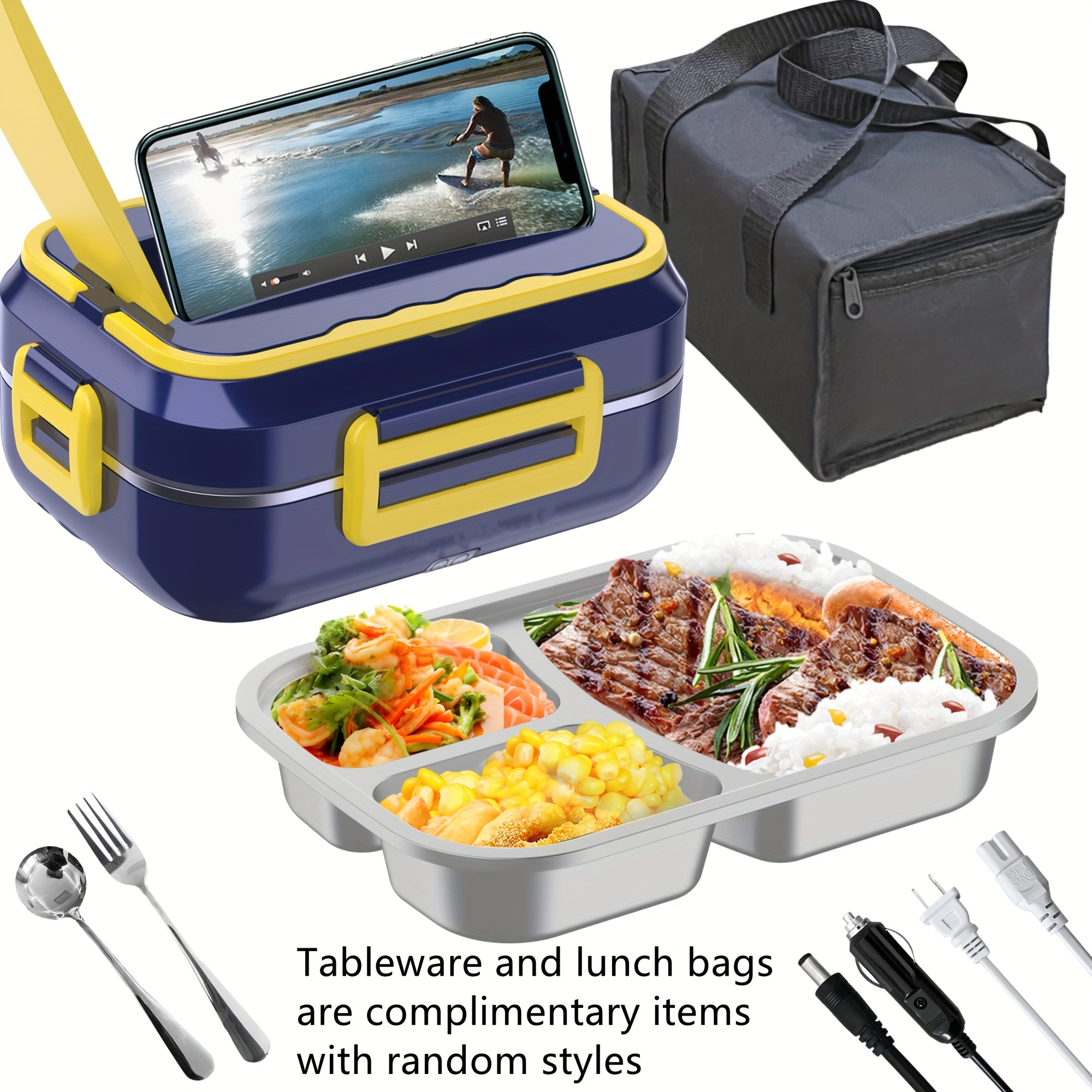 

Box 60w Portable 1.5l 12v 24v 110v For Car Hot Meals For Adults, 304 Steel Bag