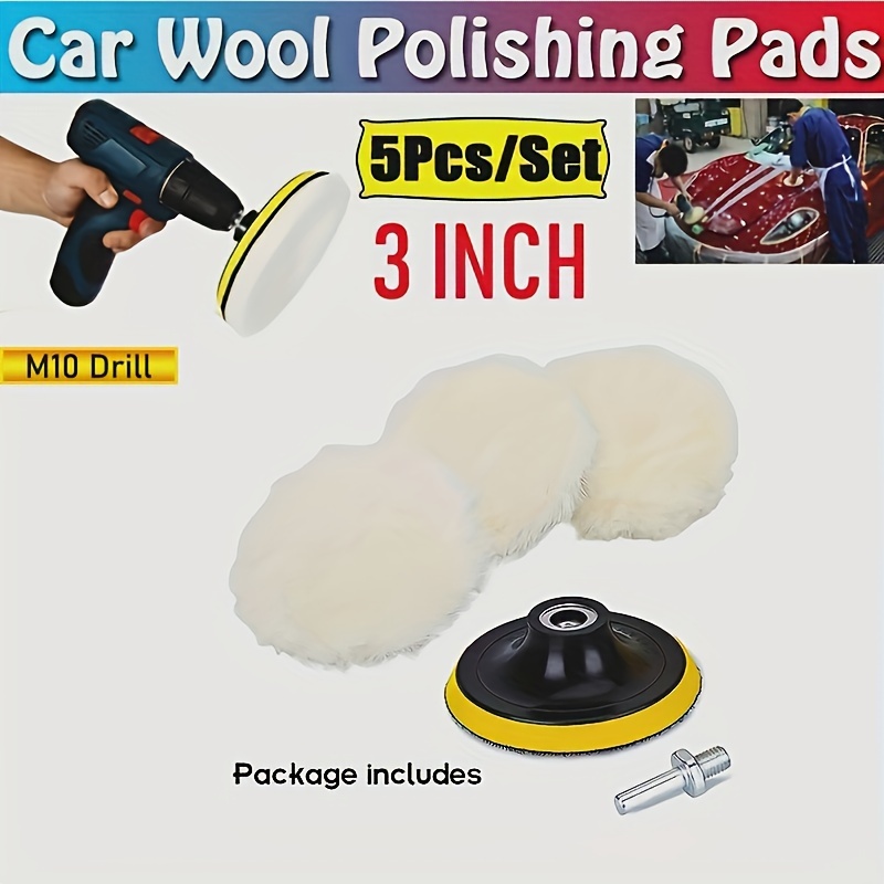 

5pcs/set 3 Inch Car Polishing Waxing Buffing Wheel Pad Car Polisher Kit For Auto M10 Drill Connector Car Paint Care Car-styling