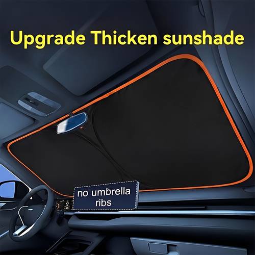 parasol térmico portátil 2026, visera de coche , es un parasol engrosado de plata de titanio mejorado, diseñado para parabrisas de coche, bloquea eficazmente solar, de instalar, tela calidad