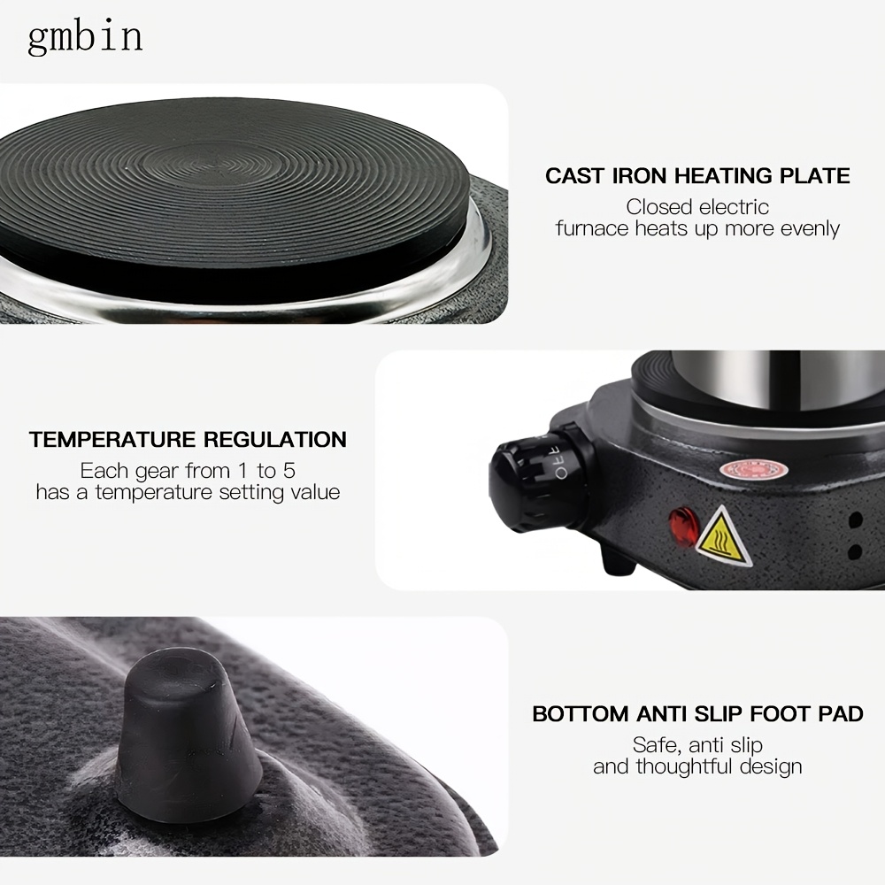 [Electric Heating Stove] 1pc Electric Heating Stove, Multi-Functional Temperature Control | US Plug, 110V, Iron, Overheat Protection, Quick Heater, Durable & Easy to Clean, Ideal for Home, Office, Dorm, Travel, Camping, Tea & Coffee Brewing, Countertop Burners