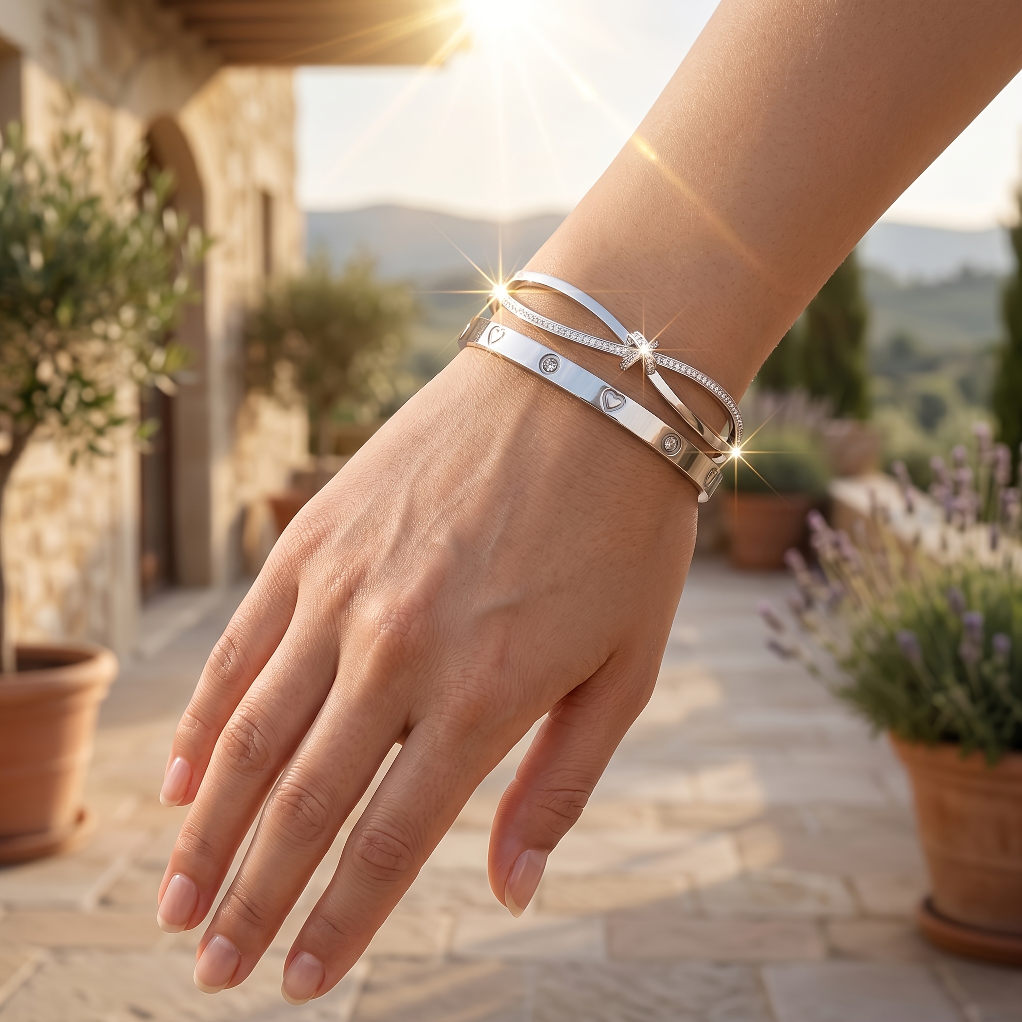 TEMU Stainless Steel Women's Bracelet, Hypoallergenic No Fade Stainless Steel Elegant Fashion Jewelry, Suitable For Daily Wear, Parties, Weddings,