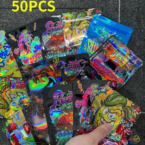 100 50pcs reusable mixed 3 5g large size mixed laser zipper bags mylar bags plastic odor proof polyethylene film for jewelry collection artwork handicrafts sewing suitable for parties party supplies party decorations scientific packaging