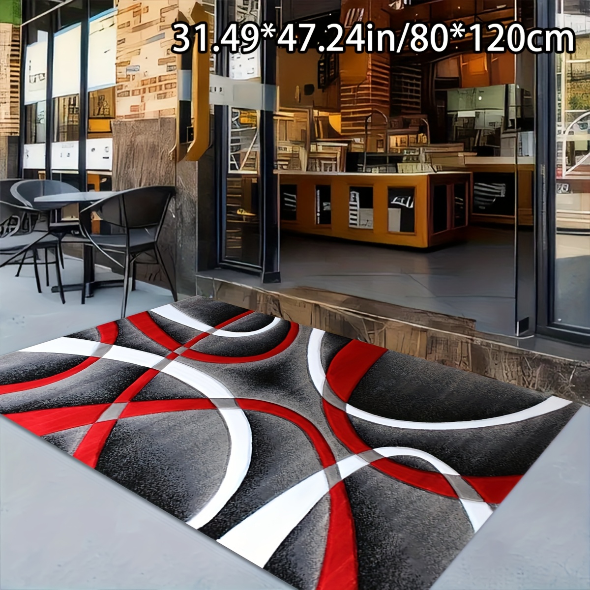 TEMU Soft Velvet + Dot Plush 1pc Soft Velvet Curved Style Pattern Carpet Home Decor Comfortable And Beautiful Versatile Decoration Style Living Room