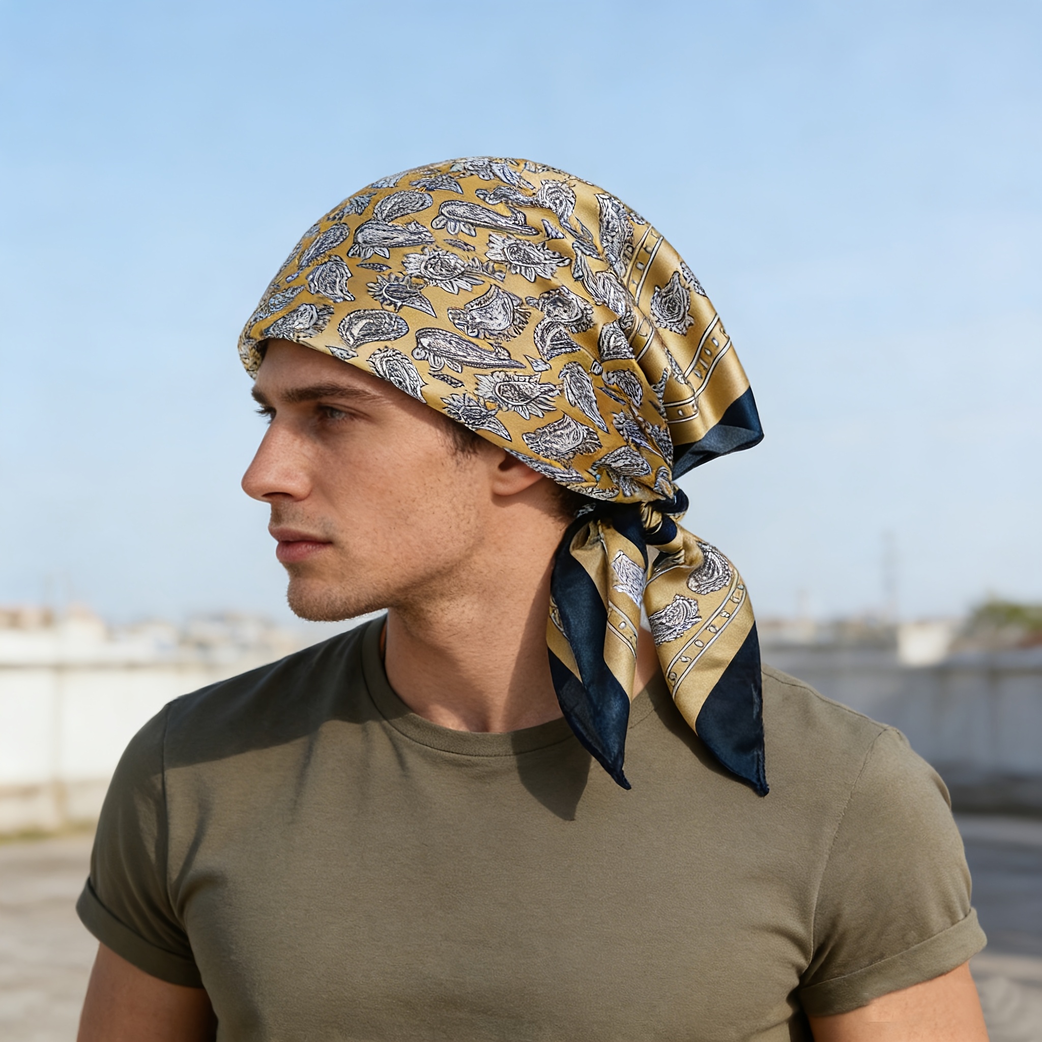 TEMU Un elegante bufanda cuadrada con de cachemira, y , adecuada para todas