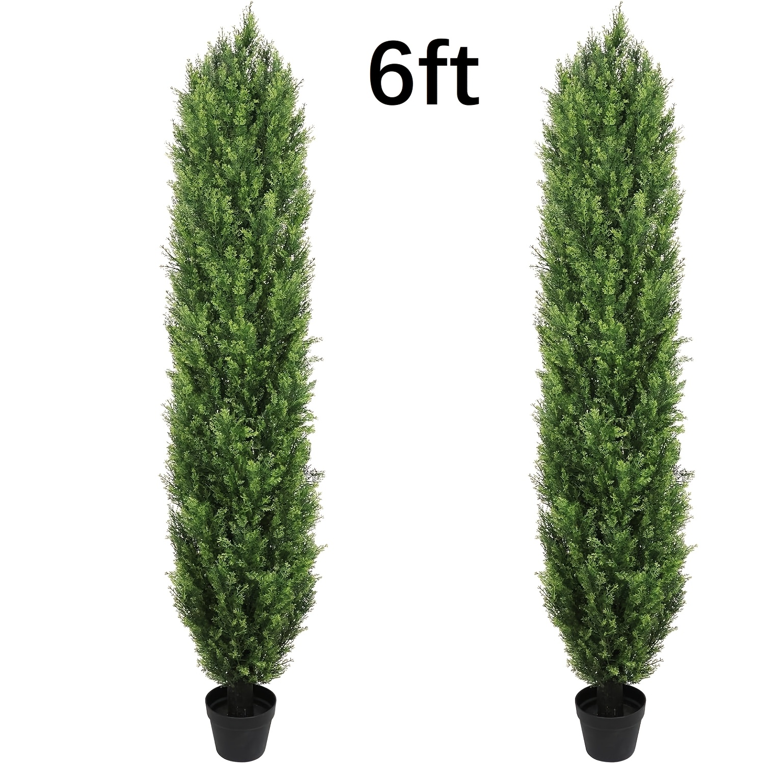 TEMU 2 Pack Modern Cedar Topiary Trees | Uv-resistant & Low Maintenance Faux Greenery For Outdoor & Indoor | Decor For Patio, Garden, Office