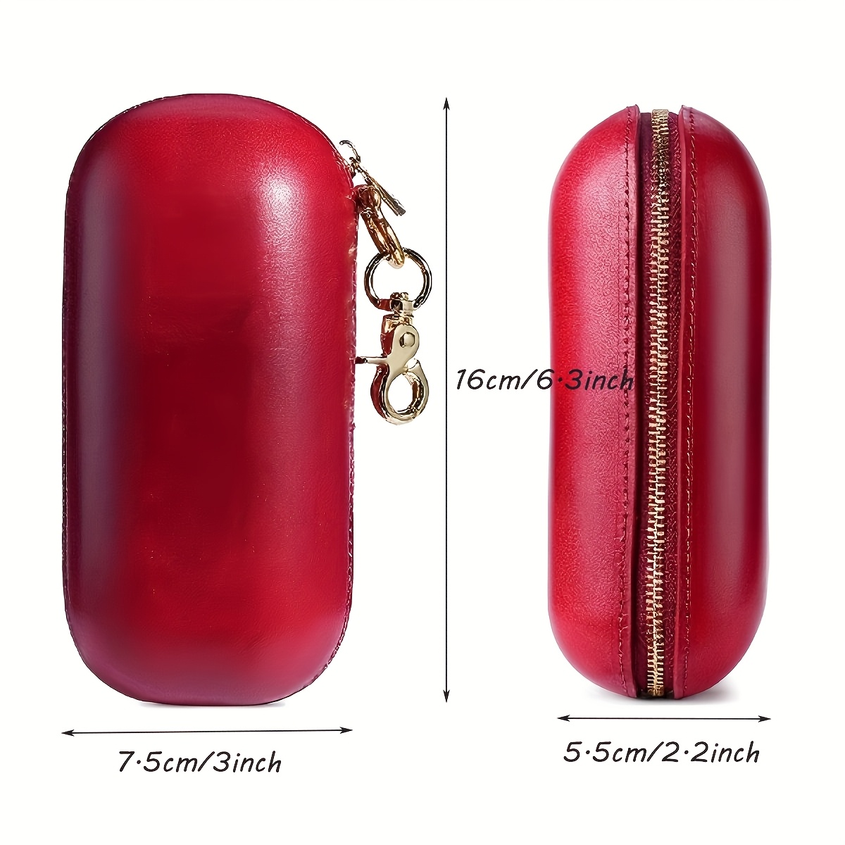 Handmade Vegetable-Tanned Leather Eyeglass Case, Retro Capsule Design