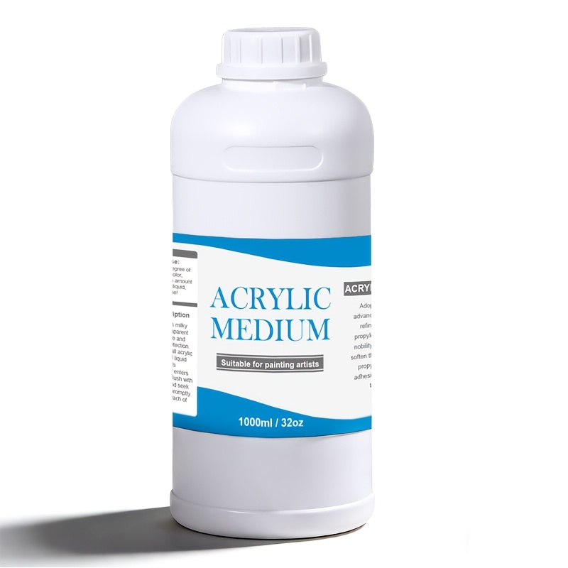 TEMU Large Capacity Acrylic Paint Medium, 1000ml/33.82oz And 500ml/16.91oz, - Flow , Artist Painting , Improves And Mixability, Promotes Layered