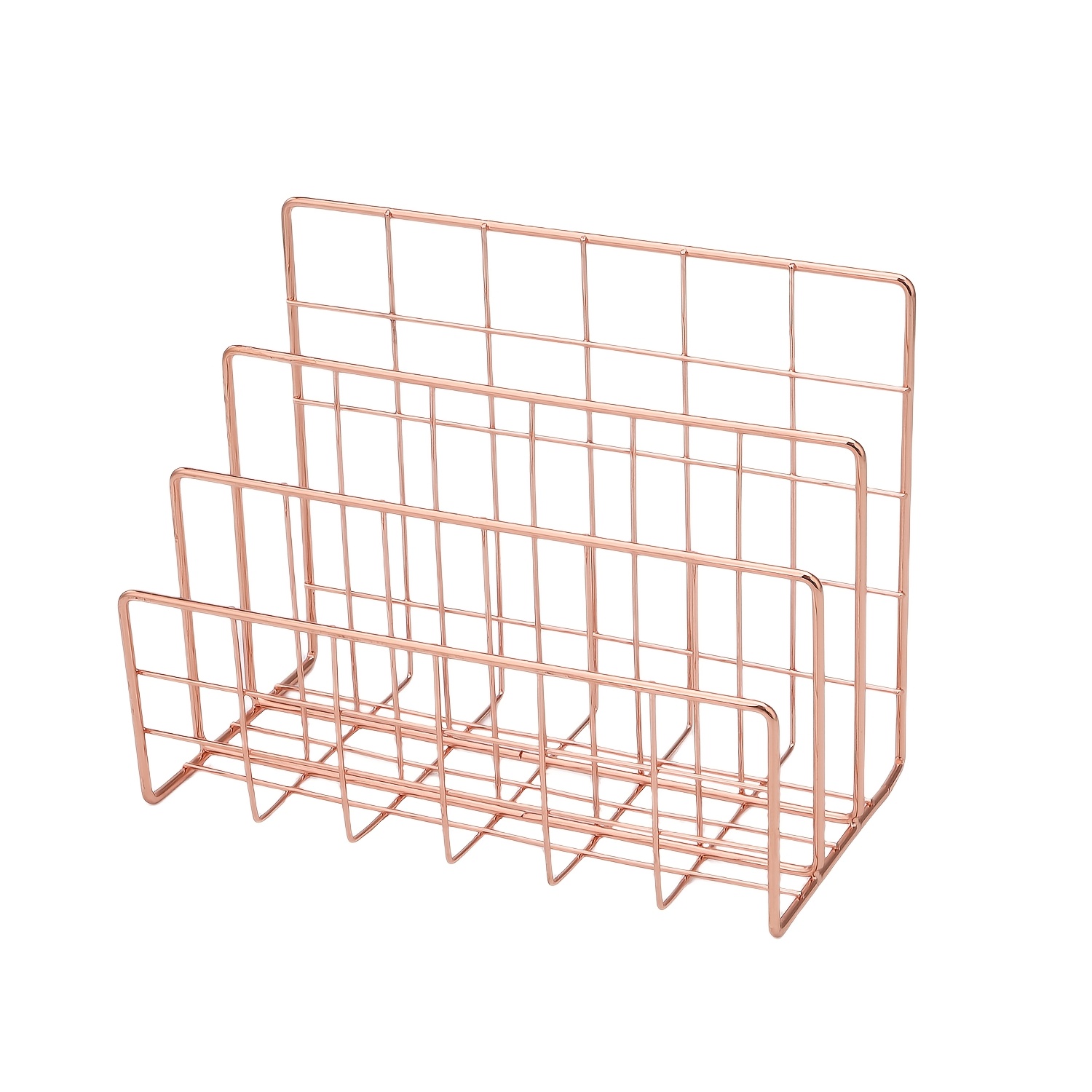 E-shop Moderner Eisen 3-Zellen Schreibtischorganizer, Kreatives Metallbuchregal für Akten- und Bücherlagerung, Heimbüro-Dekorregal, Schrank für den
